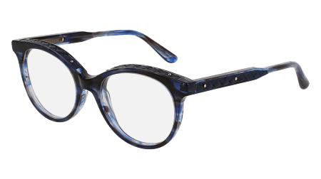 Bottega Veneta BV0069O-003 51 Optical Frame BLUE-BLUE-TRANSPARENT