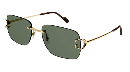 Cartier CT0330S-005 59 Sunglass GOLD-GOLD-GREEN
