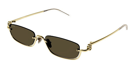 Gucci GG1278S-001 55 Sunglass GOLD-GOLD-BROWN