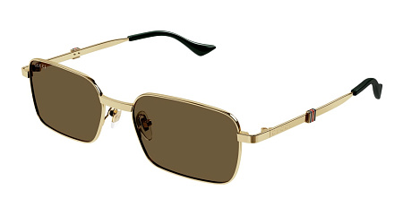 Gucci GG1495S-002 56 Sunglass GOLD-GOLD-BROWN