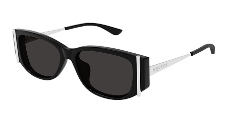 Alexander McQueen AM0494SA-001 55 Sunglass BLACK-SILVER-GREY