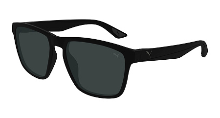 Puma PU0505S-001 57 Sunglass BLACK-BLACK-SMOKE