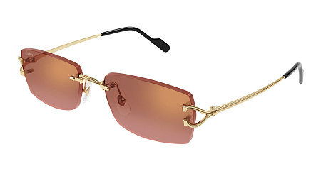 Cartier CT0550S-005 56 Sunglass GOLD-GOLD-RED Cartier CT0550S-005 56 Sunglass GOLD-GOLD-RED
