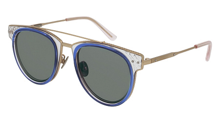 Bottega Veneta BV0123S-005 50 Sunglass BLUE-GOLD-BLUE