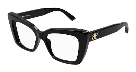 Balenciaga BB0297O-001 52 Optical Frame BLACK-BLACK-TRANSPARENT