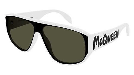 Alexander McQueen AM0386S-003 99 Sunglass WHITE-WHITE-GREEN
