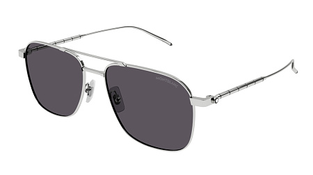 Montblanc MB0214S-005 60 Sunglass SILVER-SILVER-SMOKE