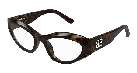 Balenciaga BB0400O-002 55 Optical Frame HAVANA-HAVANA-TRANSPARENT