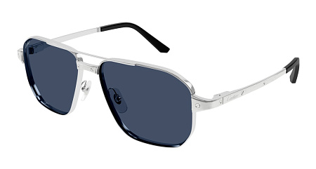 Cartier CT0424S-004 59 Sunglass SILVER-SILVER-BLUE